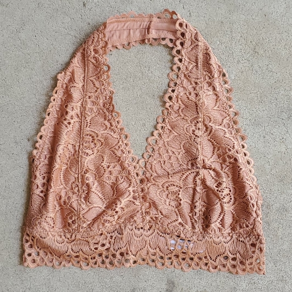 RELISTED Tan halter lace bralette - Picture 3 of 4